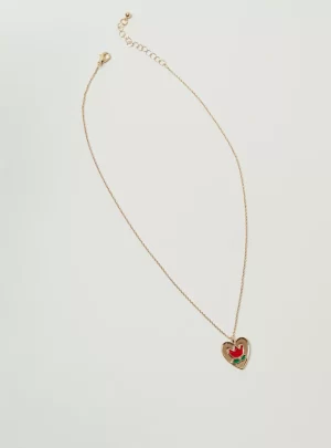 Charmz Heart Pendant Necklace with Lobster Clasp Closure