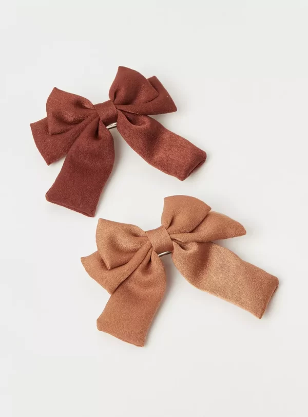 Bow Barrette Hair Clip - Set of 2