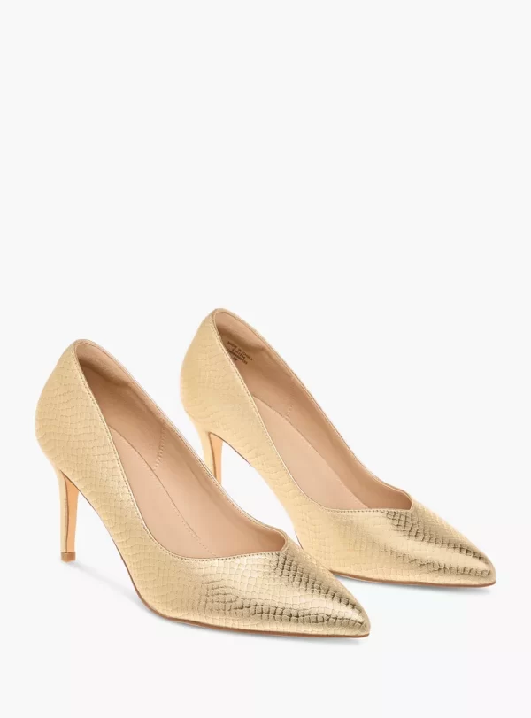 Flora Bella Textured Slip-On Pumps with Stiletto Heels