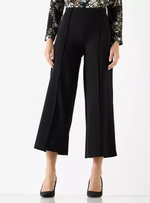 Wide Leg Treggings with Pintuck Detail