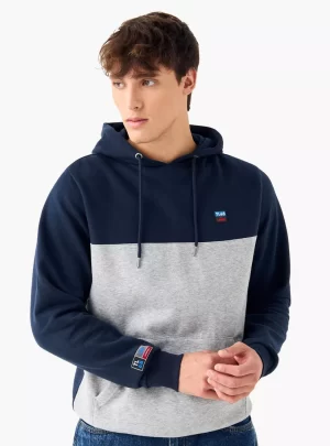 Panelled Hoodie with Kangaroo Pocket