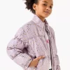 Juniors All-Over Print Zip Through Puffer Jacket with Pockets