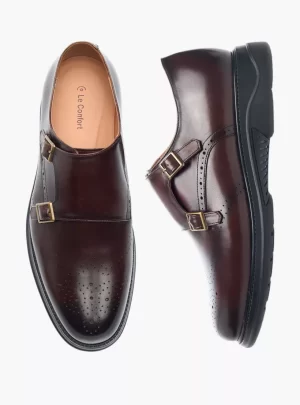 Le Confort Textured Slip-On Monk Shoes